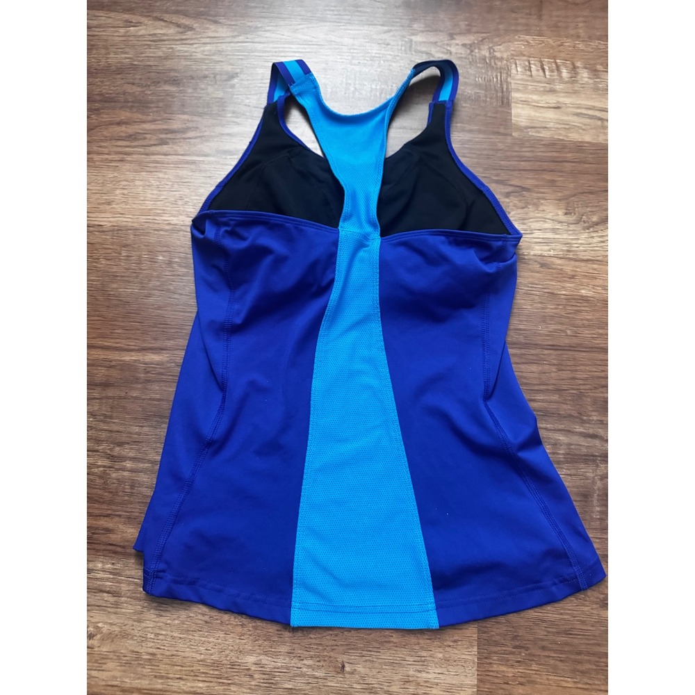 Nike Dri-FIT Womens Racerback Tank Top Royal Blue Built-in Shelf Bra Medium - Picture 3 of 3